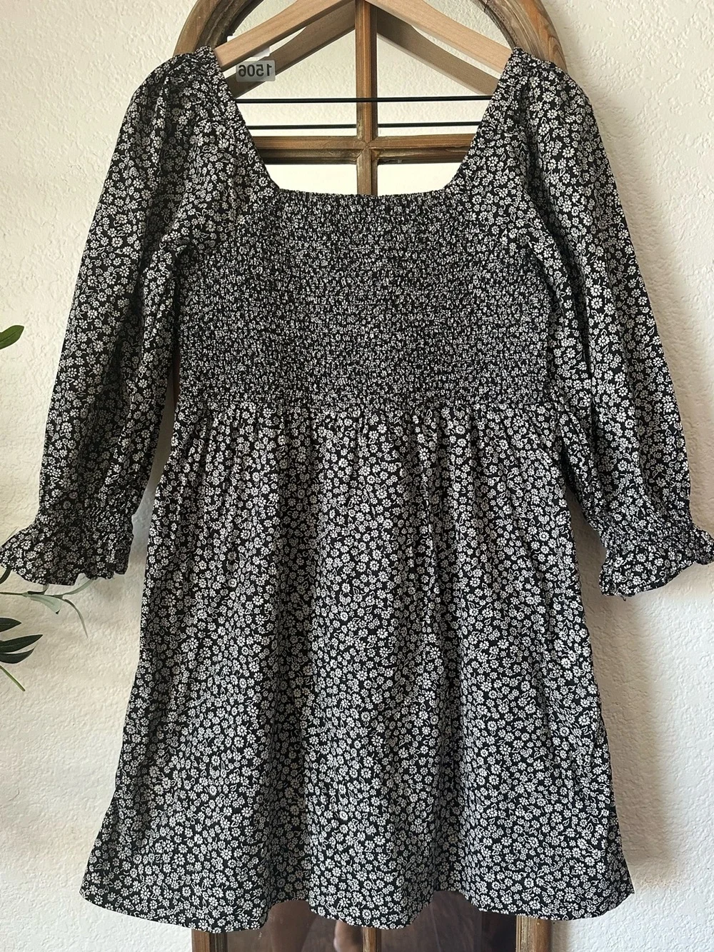 Madewell Floral Smocked Mini Dress Small Cottagecore Puff Sleeve 100% Cotton